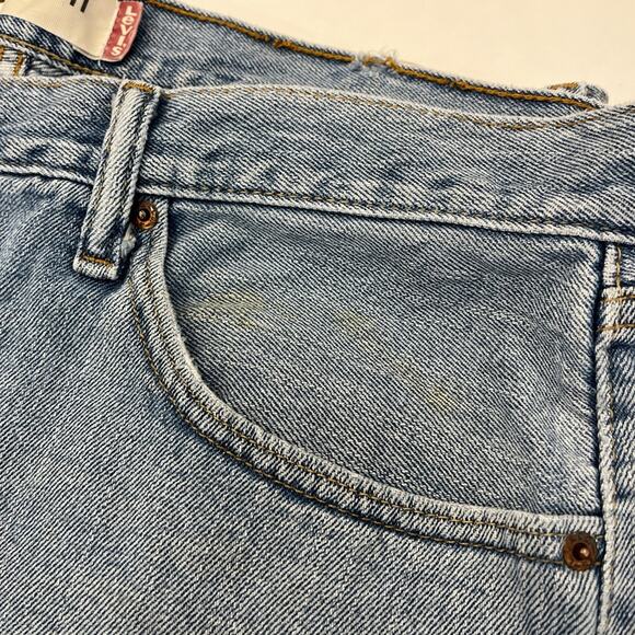 Levi's 505 light wash distressed jeans Striaght Leg streetwear men’s size 38 - Picture 2 of 8